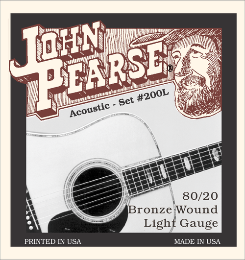 John Pearse 200L Acoustic Guitar Strings - 80/20 Bronze Light (.012-.053)